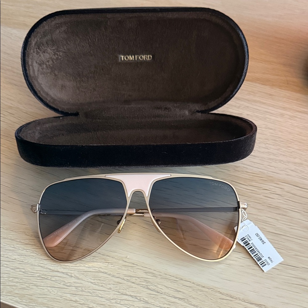 Tom Ford Rose Gold Aviator Sunglasses